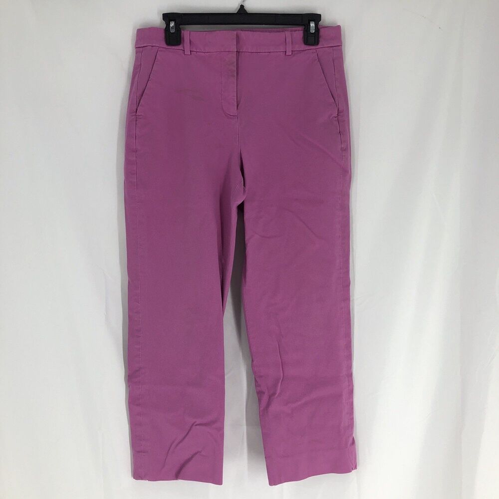 J.CREW Kallie Pants Women's Size 10 Pink Stretch Slim Fit Comfort Straight Leg